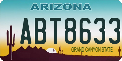 AZ license plate ABT8633