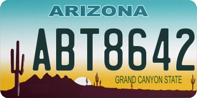AZ license plate ABT8642