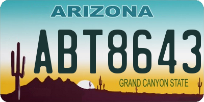 AZ license plate ABT8643