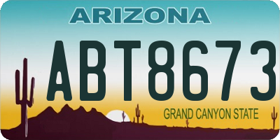 AZ license plate ABT8673