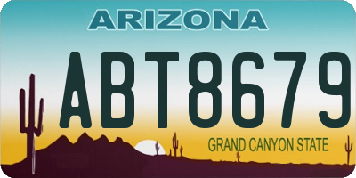 AZ license plate ABT8679