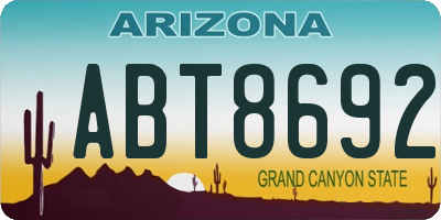 AZ license plate ABT8692