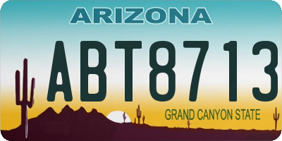 AZ license plate ABT8713