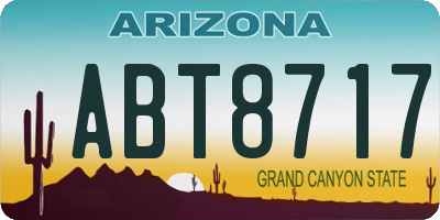 AZ license plate ABT8717
