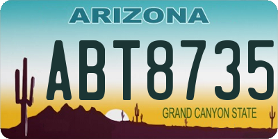AZ license plate ABT8735