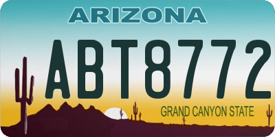AZ license plate ABT8772