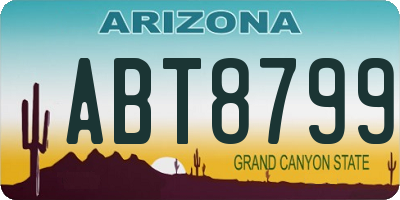 AZ license plate ABT8799
