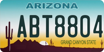 AZ license plate ABT8804