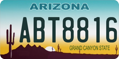 AZ license plate ABT8816
