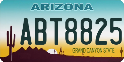 AZ license plate ABT8825
