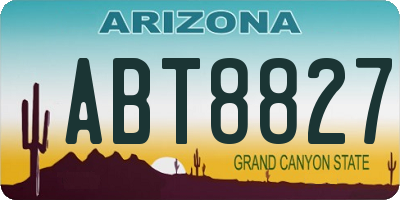 AZ license plate ABT8827
