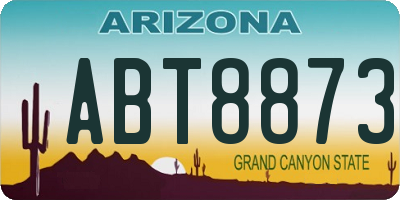 AZ license plate ABT8873