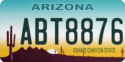 AZ license plate ABT8876