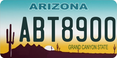AZ license plate ABT8900