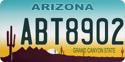 AZ license plate ABT8902