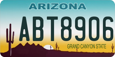 AZ license plate ABT8906
