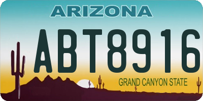 AZ license plate ABT8916