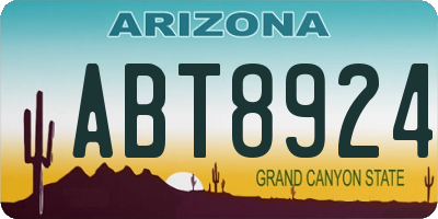 AZ license plate ABT8924