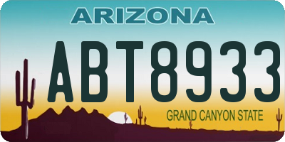 AZ license plate ABT8933