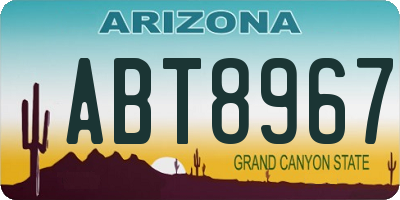 AZ license plate ABT8967