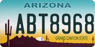 AZ license plate ABT8968