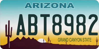 AZ license plate ABT8982