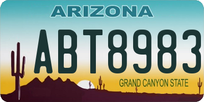 AZ license plate ABT8983