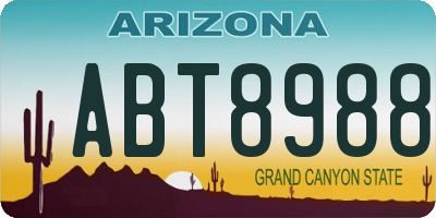 AZ license plate ABT8988