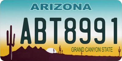 AZ license plate ABT8991