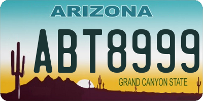 AZ license plate ABT8999