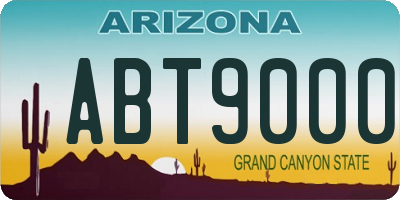 AZ license plate ABT9000