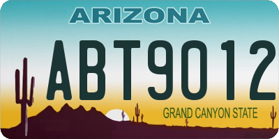 AZ license plate ABT9012