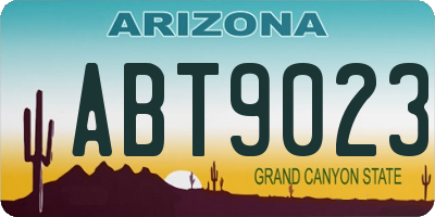 AZ license plate ABT9023
