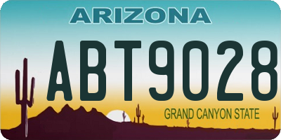 AZ license plate ABT9028