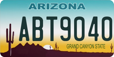AZ license plate ABT9040
