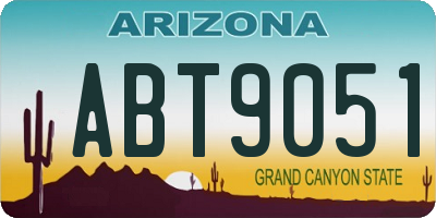 AZ license plate ABT9051