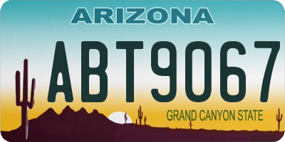AZ license plate ABT9067