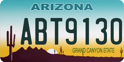 AZ license plate ABT9130