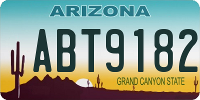 AZ license plate ABT9182