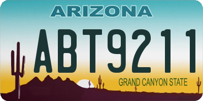 AZ license plate ABT9211