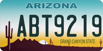 AZ license plate ABT9219