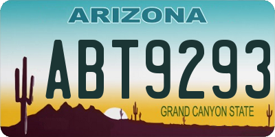 AZ license plate ABT9293