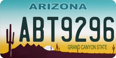 AZ license plate ABT9296