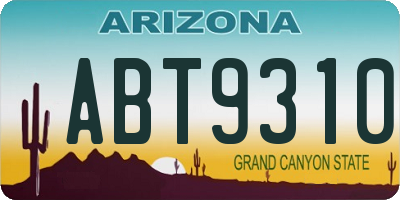 AZ license plate ABT9310