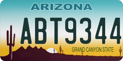 AZ license plate ABT9344