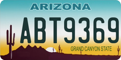AZ license plate ABT9369
