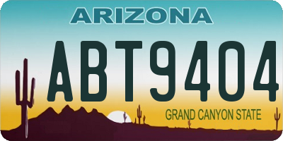 AZ license plate ABT9404