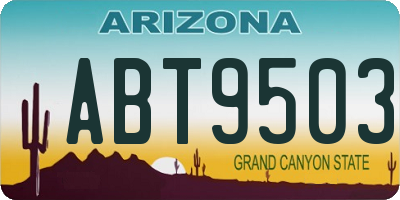 AZ license plate ABT9503