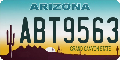 AZ license plate ABT9563