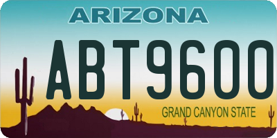 AZ license plate ABT9600